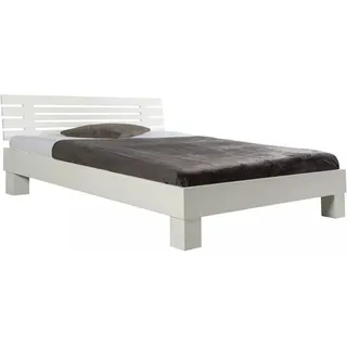 Massivholzbett Basic 02, Buche Massivholz – 140 x 200 cm / buche-wenge-lackiert