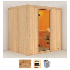 Bild Sauna »Bedine«, (Set), 9 KW-Ofen mit integrierter Steuerung beige