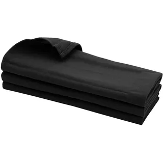 Gariella - 3 Geschirrtücher aus 100% Baumwolle, 70 x 50 cm, Handtuch, Küchentuch, Spültuch, Putztuch, Farbe: Schwarz