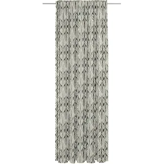 Vorhang ADAM "Wave" Gr. 3, schwarz (natur, schwarz), B:142cm H:225cm, Jacquard, Baumwolle, Leinen, Gardinen, Vorhang, aus Leinen und Bio-Baumwolle