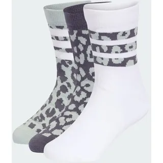 adidas YOUTH GIRLS LEO 3PP SOCKEN grau|weiß|grün 28-30