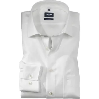 Businesshemd OLYMP "Luxor modern fit", Herren, Gr. 47, N-Gr, beige (hellbeige), Web, Obermaterial: 100% Baumwolle, Hemden Businesshemd