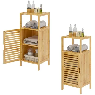 SogesHome Buffets Bambus Beistellschrank Konsole Badezimmerschrank Aufbewahrungsschrank Schrank für Küche Wohnzimmer Badezimmer Hoch- & Midischränke Unterschränke fürs Bad