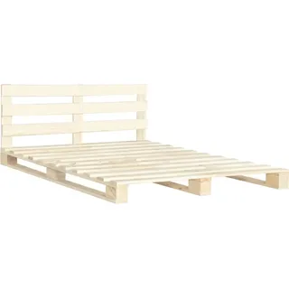 vidaXL Palettenbett Massivholz Kiefer 160×200 cm - Braun