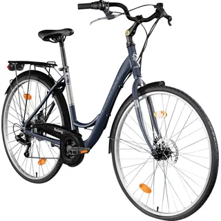 Scrapper Railway Hollandrad Damenfahrrad 28 Zoll Fahrrad Damen 155 - 170 cm Cityrad 18 Gänge retro Holland Rad - Blau