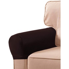Cutefly 1 Paar PU-Leder-Sofa-Armlehnenbezüge, Armlehnenbezüge, Stretch-Möbelschoner für Couchstühle, Einheitsgröße (Kaffee), Coffee