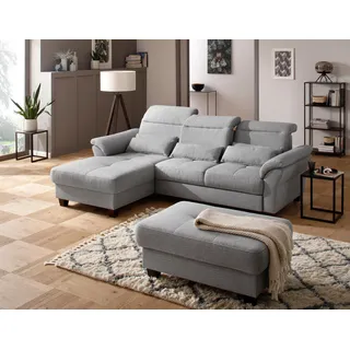 Home Affaire Hocker HOME AFFAIRE "Solvei", silber, B:104cm H:45cm T:72cm, Hocker, Hocker mit Stauraum Polsterhocker