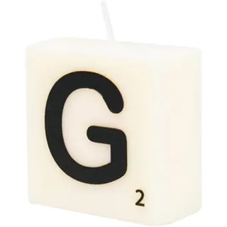 PD-Party 7040017 Geburtstag dekoratives Wachsbrief Kerze | Wax Candle - G, Cremefarben/Schwarz, 4cm Länge x 4cm Breite x 2cm Höhe