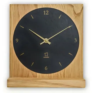 Natuhr 25NU2-10-2 Tisch-Funkuhr Ortler Eiche Geölt Und Schiefer