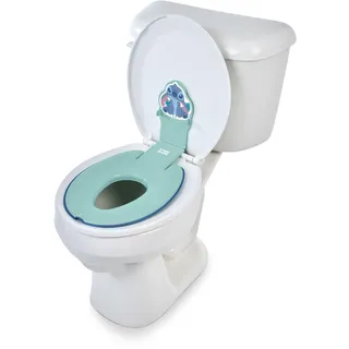 Bright Starts Bright Starts, Disney Baby Stitch Flip & Sit Töpfchensitz, Sicherer Toilettenaufsatz mit Rutschfesten Griffen, Einfache Montage, Ab 18 Monaten, Blau