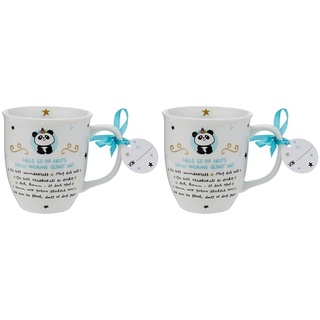 Hope & GloriaTasse mit Motiv Falls es dir heute noch niemand gesagt hat | Kaffeetasse, Tasse Panda, Porzellan, 40 cl | Tasse mit Spruch, Geschenk lustig | 46252 (Packung mit 2)