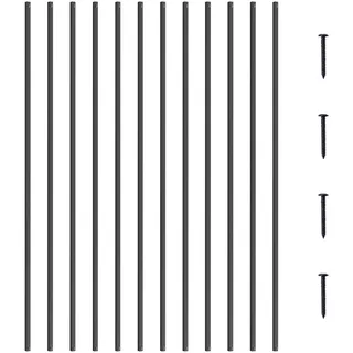 Vevor Metallbaluster für Treppen, 13 x 1118 mm, dekorative Geländerstäbe aus Aluminiumlegierung, 11er-Pack Deckbaluster mit Schrauben, klassisches, hohles, gerades Deckgeländer