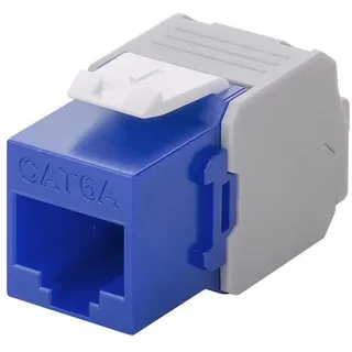 goobay Keystone Modul RJ45 CAT 6A UTP 500 MHz blau/weiß