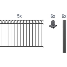 Bild Metallzaun Circle Set 5 Matten 1,0 x 10 m anthrazit