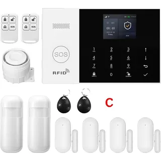 Drahtloses Alarmsystem, Smart-Home-Kompatibilität, Multifunktionale Benachrichtigungen, 4G-C, EU-Stecker