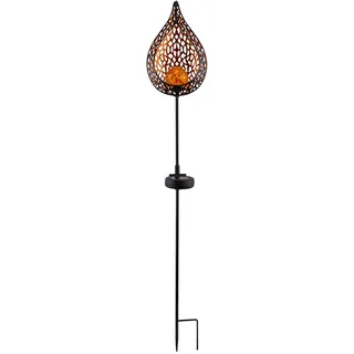 GLOBO Solarleuchte Metall Höhe 90 cm 1x LED schwarz