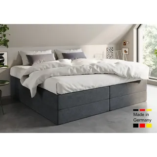 home collective Boxspringbett 200 x 200 cm H2 Anthrazit