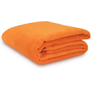 Zollner Kuscheldecke, 150x200 cm, 60% Baumwolle, 40% Polyacryl, Orange , Naturmaterialen , 150x200 cm , Oeko-Tex® Standard 100 , Heimtextilien, Wohntextilien, Decken, Kuscheldecken