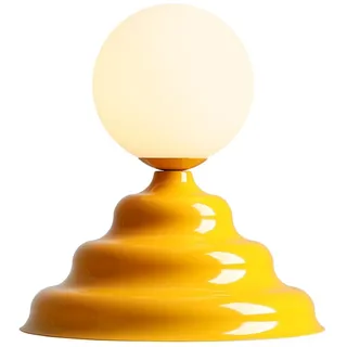 Tischlampe Glas Gelb Metall Büro Modern 24 cm G9 Nachttischleuchte Schlafzimmer