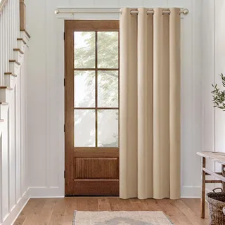 MIULEE Verdunklungsvorhang Beige Blickdichte Vorhänge mit Ösen Thermovorhang Hitzeschutz Türvorhang 1 Stück H 145 x B 140 cm Tür Gardinen Abdunkelnde Wohnzimmer Schlafzimmer Blackout Curtain
