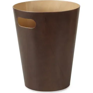 Umbra Cans & Bins Woodrow Mülleimer mit Griff, Abfalleimer, Müllsammler, Papierkorb, Gebeiztes Holz, Espresso, 082780213 - Bronze