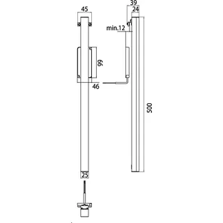 emco system2 LED-Spiegel-Klemmleuchte, senkrecht, 500mm, chrom, 449200104