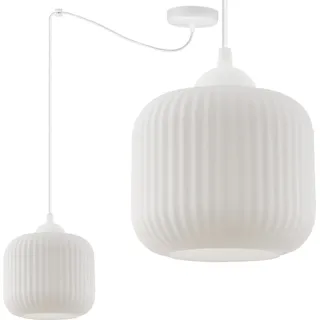 Hängeleuchte Riffle Spinne weiß 1-flammig Glas Weiß Zylinder E27