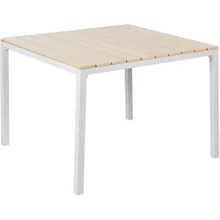 Beliani Gartentisch 95 x 95 x 74 cm Beige/Weiß