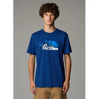 The North Face NF0A87NTD1R M S/S Mountain LINE Tee T-Shirt Herren Estate Blue Größe S