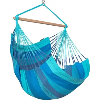 La Siesta Hängesessel HABANA Comfort lagoon blau Lounger aus Baumwolle Hängematte Hängestuhl - Blau