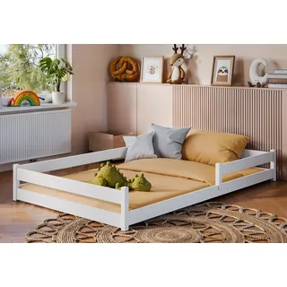 Kids Collective Kinderbett Bodenbett 120 x 200 cm Kiefer massiv weiß