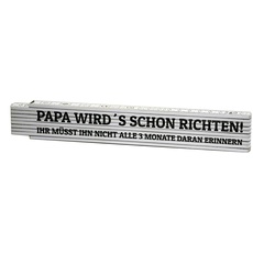 geschenke-fabrik.de Meterstab - 2 Meter Zollstock als Geschenk mit Druck 'Papa Wird ́s richten' - Optimales Geschenk für alle Heimwerker, Väter oder Opas - Zum Vatertag, Weihnachten, Geburtstag