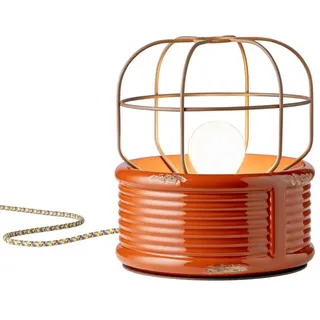 Tischleuchte Keramik Metall Ø 21 cm h: 24 cm Handarbeit Orange E27 Tischlampe