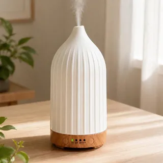 Vankarr Aroma Diffuser für ätherische öle Ultraschall Luftbefeuchter Duftöl Duftlampen Aromatherapie Diffusor für Yoga Büro Schlafzimmer, Weiß (100ml)