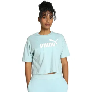 PUMA ESS Cropped Logo Tee, Frauen Crop-Top, Turquoise Surf,