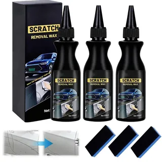 3 Stück Schneller Kratzerentferner für Autos –Auto Kratzerentferner Paste, Entferner für Autos mit Anti-Kratzer Schutz, Entfernt Kratzer Effektiv und Schnell, Außenpolitur & Lackschäden (100ml*3)