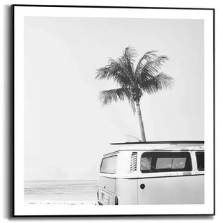 Poster REINDERS "Vintage VW Bully", schwarz (farbe bild(er): schwarz, weiß), B:50cm H:50cm T:1,6cm, MDF, Bilder, Poster