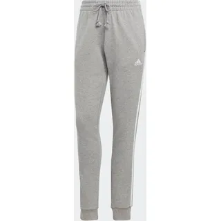 Adidas Essentials 3-Streifen French Terry Cuffed Hose Medium Grey Heather / White XS