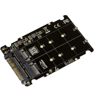 KALEA-INFORMATIQUE Adapterkonverter zum Einbau Einer M.2 M Key Gen 3.0 NVMe SSD und Einer M2 B Key SATA SSD anstelle Einer U.2 SSD (U2 68Pin SFF-8639).