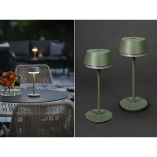Set Akku Tischlampen für Outdoor kabellos Terrassenlampen ohne Kabel Höhe 30cm