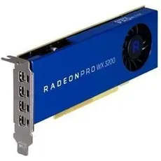 Dell Kit-AMD Radeon Pro WX3200 LP 4GB 4 mDP 2 mDP to DP adapter (4 GB), Grafikkarte