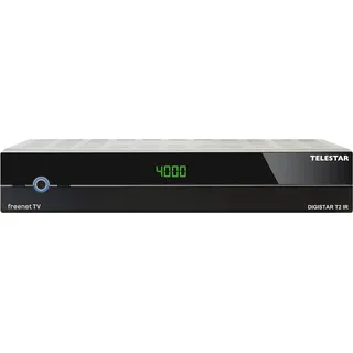 Telestar DIGISTAR T2 IR - DVB-T2 HD Receiver inkl 3 Monate freenet TV / DVB-C Kabelreceiver (freenet TV Receiver, 3 Monate inkl., H.265/HEVC, HDMI, Scart, Display, DVB-T) schwarz