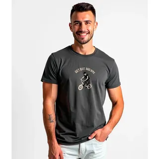 Kruskis Get Out And Bmx Kurzarm-t-shirt - Dark Grey - S