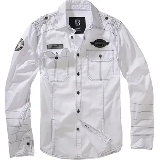 Brandit Textil Brandit Luis Vintage Shirt with Badges weiß, - L
