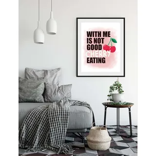 Bild QUEENCE "CHERRY", rot (farbe rahmen: schwarz, farbe bild(er): rot, schwarz), B:40cm H:50cm, Acrylglas, Holz, Papier, Bilder, Bild, HD Premium Poster-Druck inkl. Holzrahmen