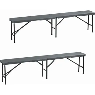 Relaxdays Bierbank 43 x 180 x 25 cm Grau
