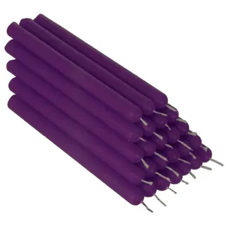 NKlaus 25x violett Bienenwachs 12cm rußfrei Tafelkerzen Handarbeit Ritualkerze Tropfkerzen 36335