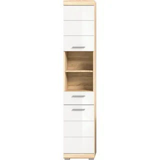 INOSIGN Hochschrank »Siena, Breite 37cm, 2 Tür, 1 Schubkasten, 2 offene Fächer, MDF-Front«, (1 St.), in verschiedenen Farben erhältlich, Badmöbel, Badschrank, Schrank, Bad, weiß