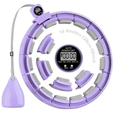 Smart Hoop Reifen Erwachsene und Anfänger, Hullahub Reifen zum Abnehmen,Smart Hoop Leise XXL 128CM,Fitness Hoop mit Gewicht, Zähler und Noppen