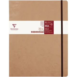 Clairefontaine 79446C - Notizbuch My.Essential Age Bag, Format B5 (19x25 cm), mit Fadenbindung, 96 Blatt nummeriert, liniert, Papier elfenbein 90g, Beige, 1 Stück